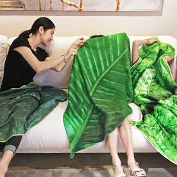 150x72m soft green leaf nepravidelne tvarované flanelové fleece deka hodiť gauč deka deti kryt voľný čas deka office nap deka