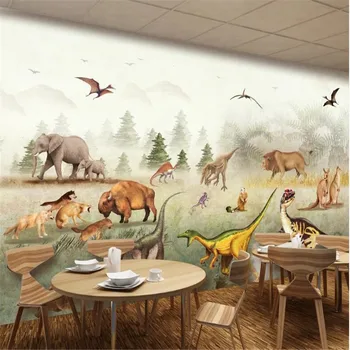 Milofi vlastné netkaných tapiet nástenná maľba dávnych dobách dinosaurov živočíšnej ríše detskej izby pozadí nástenné maľby