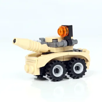 14pcs / veľa KAZI mini vojenského tanku automobilovej série stavebné bloky kompatibilné s leg0ed deti hračky