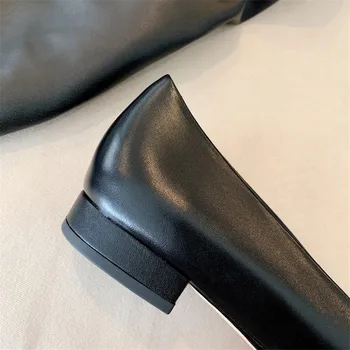 Dámske originálne kožené kovové pracky ukázal prst slip-on balet bytov voľný čas mäkké pohodlné espadrily bežné denné topánky