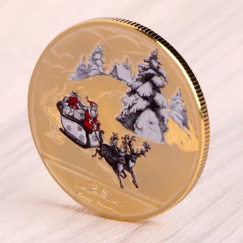 Šťastné A Veselé Vianoce, Santa Claus Jeleň Sane Na Nový Rok Pamätné Mince Obchod So Nov27