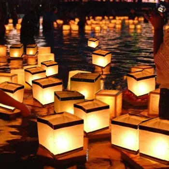 Námestie Origami papier svetlá nepremokavé plávajúce vodné plochy, ktorí chcú sviečka pre birtyday svadobné časť Svietidlá Strany Dodanie