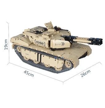 1276Pcs 9801 vojenské diaľkové ovládanie rc M1A2 hlavný bojový tank armády mobile otočná začať stavebné bloky detí, hračky