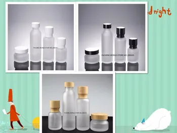 110ml matné sklenené fľaše s white/black čerpadla biela/čierna veko pre séra/mlieko/emulzie/nadácia kozmetické balenia starostlivosť o pleť