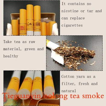čaj dymu tobaccoTea Bylinné Cigarety zúčtovania pľúc Prestať fajčiť Bez Nikotínu & Tabaku Oolong čaj Tieguanyin cigarety