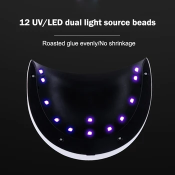 24W LED Nechtov UV Gél Vytvrdzovania Ľahké Duálne Zdroj Svetla s Infračerveného Snímania Inteligentný Časovač Lampa na Nechty HJL2018