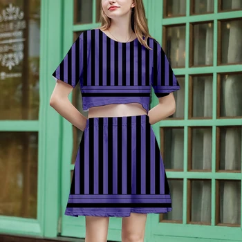 Démon Vrah Cosplay 3D Vytlačené Ženy Dve Dielna Sada Príležitostné Letné Plodín Top+Sukňa Hot Predaj 2019 Moderný Streetwear Oblečenie