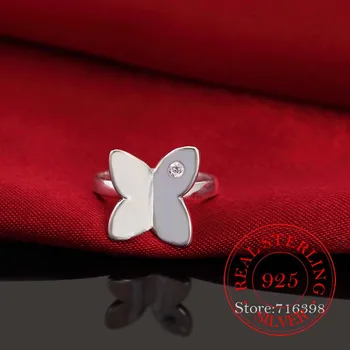 925 Sterling Silver Krúžky pre Ženy Muži Ženy Motýľ Cz Kryštálmi Infinity Krúžok Bague Argent 925 Anillos Mujer/fajfaz