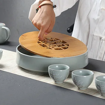 Ru kung fu čaj nastaviť Ru Ci cestovné čajových šálok office home keramické čaju zásobník