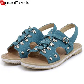 MoonMeek 2020 hot predaj nové letné sandále ženy Bežné dámy topánky ženy pohodlný byt s dámy topánky veľkosť 34-44