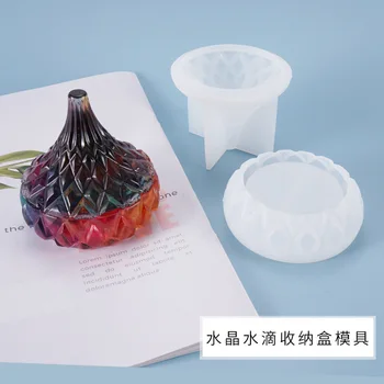 Korytnačka Dodanie DIY Crystal Epoxidové Formy Kvapka Vody Úložný Box Šperky Nádrž Swing Stôl Dekorácie Silikónové Formy