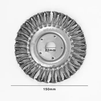 100/125/150mm-Rotačné Uzol Wheel Brush Oceľový Drôt Kefa uhlovú Brúsku Teplej úžitkovej