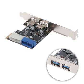 Hot-2 Porty PCI Express USB 3.0 Prednom Paneli s ovládaním Karty Adaptéra 4Pin 20 Pin