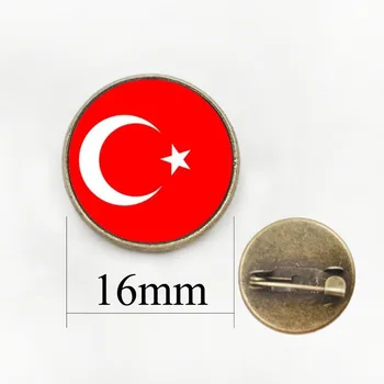 Turkménsko Vlajka Crystal Kolíky Brošne Šperky Darček
