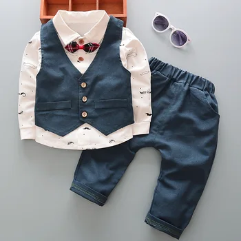 BibiCola dieťa boys oblečenie set sa jar, jeseň batoľa bavlna gentleman 3ks oblek pre chlapca detská bavlna bežné bebe chlapčenské obleky
