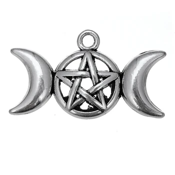 50PCS Striebro Viking Mesiac Šesť-špicaté Hviezdy Symbol Šperky, Prívesok Príslušenstvo Pre Náramok&Náhrdelník DIY Ručne vyrábané Šperky