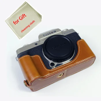 Prenosné PU kožené puzdro brašna Pre Fujifilm X-T200 XT200 Fotoaparát Pol kryt Tela Spodnej časti Plášťa