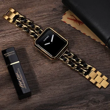 Popruh pre Apple hodinky Série 5 4 3 38/40/44 mm iWatch kapela 38mm 42mm Koža+Náramok z Nerezovej ocele Apple hodinky kapela 40 mm 44 mm
