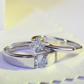 Roztomilý Sľub Zapojenie 2ks Krúžky Pre Páry Muži Ženy Podiel Farba Snubné Prstene Set pre Milovníkov nastaviteľné Šperky Bijoux