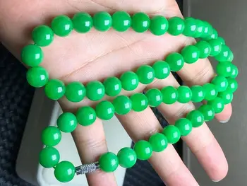 10 mm Barme Green Jade Malá Guľôčka Amulet Náhrdelník ruženec Perličiek Visí emerald Šťastie, Modlite