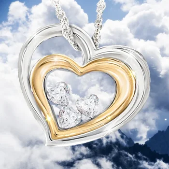 Nové Módne Luxusné Večný Srdce, Zirkón Náhrdelník s Príveskom, Nevesta Romantickú Svadbu Zapojenie Kúzlo Šperky Valentína Darček
