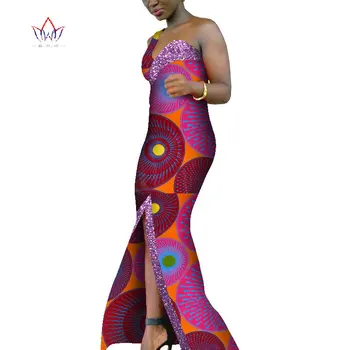 Ankara Ženy Dlhé Šaty Plus Veľkosť 2020 Dashiki Elegantné Šaty pre Ženy Bazin Afrike Bavlna Tlač Morská víla Dlhé Šaty WY5085
