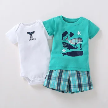 Carter Batoľa, Dieťa Nosiť Krátke Sleeve T-shirt Šortky pre Chlapcov a Dievčatá Troch-dielny Oblek Dieťa, Chlapec, Dievča Oblečenie Set