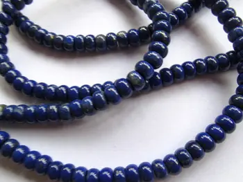 Top kvalita Veľa 6x10mm skutočné lapis lazuli kúzlo korálky rondelle abacus modrá šperky perličiek ---2strands 16