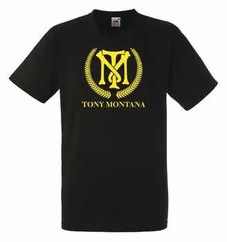 Tony Montana Logo Black Herren T Shirt Mužov Rocková Kapela Tričko