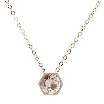 Lucury značky návrhár šperkov ženy náhrdelníky Polygonálnym holé zirkón náhrdelník s príveskom, náhrdelníky láska náhrdelník darček