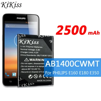 2500mAh AB1400CWMT Pre PHILIPS E160 E180 E350 Chytrý Mobilný Telefón Vysoká Kapacita Batérie