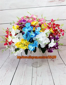 Nevesta holding kvetinová výzdoba 5 vidlicový Motýľ orchidey, umelé kvety, svadobný stôl kvety dekorácie 8pcs/veľa TONGFENG