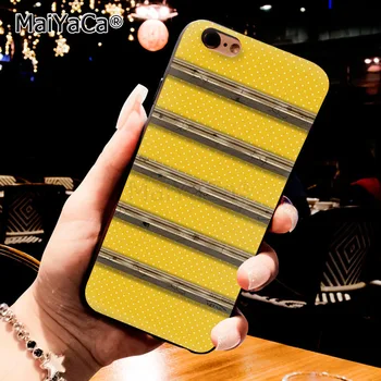 MaiYaCa umenie black a yellow stripe mäkké tpu Prípade mobilného Telefónu, pre iPhone 6S 6plus 7 7plus 8 8Plus X 5S 12pro 11PRO MAX funda