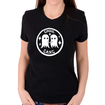 Vlkolak Gang Zábavné Tričká Harajuku Hip Hop Štýl Grafiky Tees Ženy Lumbálna Čierne Bavlnené tričko Topy Street Punk Ženy Oblečenie