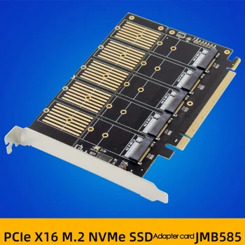 JMB585 PCIe X16 M. 2 Tlačidlo B NVMe SSD Rozširujúca Karta NGFF SSD Karty Adaptéra pre Notebook PC