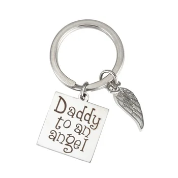 Móda Keychain Otecko na anjel Keyring Deň otcov Dary Vysoko Kvalitné Kľúča Vozidla Značky Keyring Otec Šperky, Darčeky
