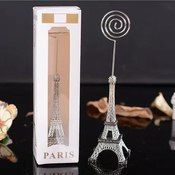 100ks svadobné Dekorácie 16,5 cm Parížskej Eiffelovej Veže Brozen Miesto/Názov/photo/Business Držiteľa Karty message board klip