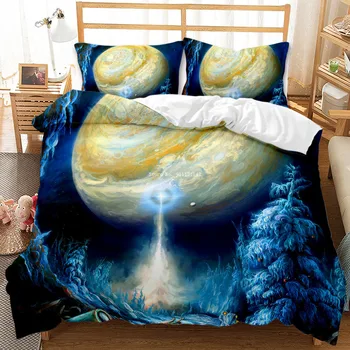 3D Star Galaxy Vytlačené posteľná bielizeň Stanovené Obliečky Prípade obliečka na Vankúš Deka Prípade posteľná bielizeň Dvojité Kráľovná Kráľ posteľná bielizeň