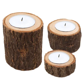 DIY Drevené svietniky, svadobné dekorácie moderné sviečkový Tvorivé sukulentných rastlín držiteľ sviečkový držiak dreva