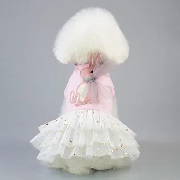 Pet oblečenie Princezná štýl bavlnené oblečenie pre psy, Poslušný králik bábika bábkové sukne