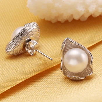 FENASY Prírodné Perly Šperky Sady 925 Sterling Silver Pearl Prívesok Náhrdelníky Pre Ženy Pearl Stud Náušnice Veľká Párty Krúžok
