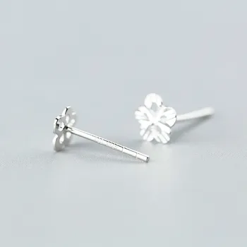 925 Sterling Silver Kvetinový Daisy Čipky Kvet Stud Náušnice pre Ženy, Svadobné Jemné Šperky