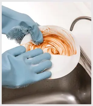 Xiao silikónové rukavice pre domácnosť odolné magic umývanie riadu umývanie riadu čistenie rukavice