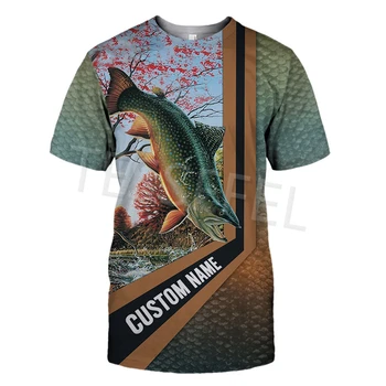 Tessffel 3D Tlač Zvierat Bass Fishing Kombajn Lete Nové Harajuku T-tričko Unisex Priedušná Krátke Rukáv Top Č. 10