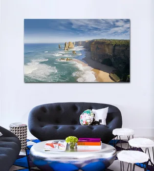 Melbourne sea shore coast line v austrálii najlepšie pláže obývacia izba dekor domov wall art dekor drevo rám textílie plagát KG870