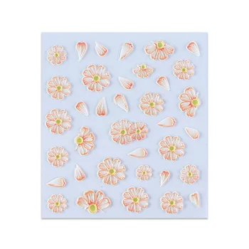 1pcs 3D Kvety na Nechty, Nálepky, Lepiace Obtlačky Biela Jednoduché Šperky Kvetinový Leaf Jazdcov Tetovanie Zábaly Nail Art Dekorácie