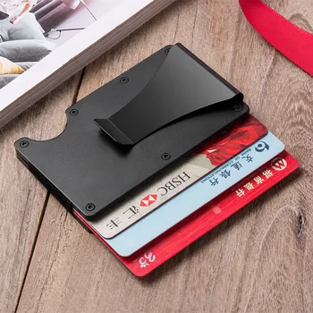 YAMBUTO Anti-magnetické Peňaženky banková Karta Kovové RFID 2020 Kovový Držiak Karty Slim Karty Prípade RFID Blokovanie Hliníkové Peniaze Box