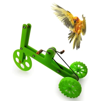 Vtipné Papagáj Bicykli Hračka pre Vtáky Školenia Plaything Vzdelávací Interaktívny Rekvizity 72XF