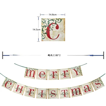Veselé Vianoce Banner - Vintage Vianočné Dekorácie, Interiérové pre Domáce Kancelárie Strany Krb Plášť