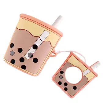 Mlieko šálku čaju je vhodné pre AirPods ochranný kryt, bezdrôtový headset silikónový ochranný kryt